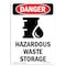 Signmission Safety Sign, OSHA Danger, 7" Height, Hazardous Waste Storage, Portrait OS-DS-D-57-V-2405 - alternate 1